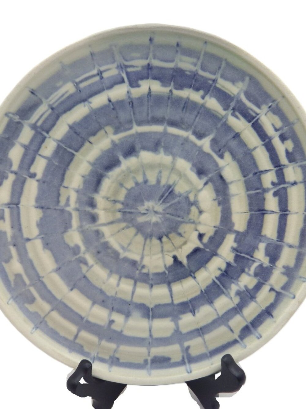 Studio Pottery Plate/ Judy Rodman/ Blue & White
